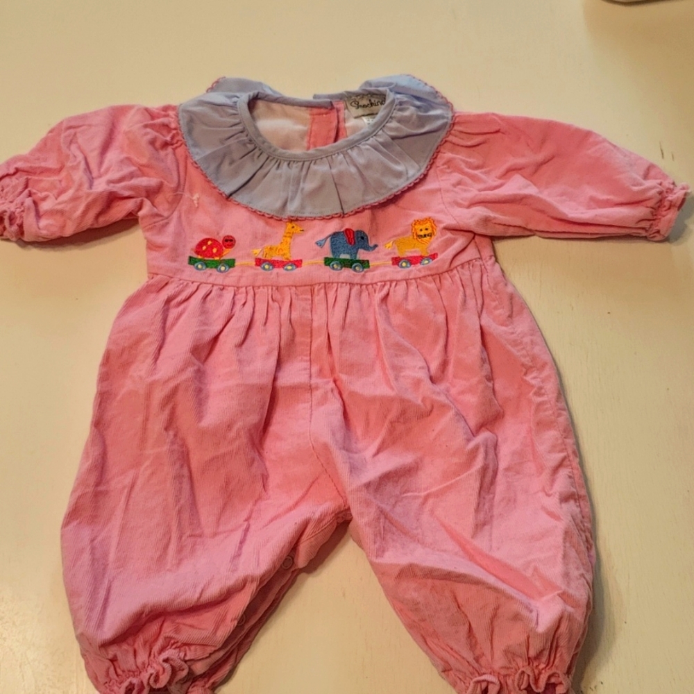 Smocked circus corduroy outfit